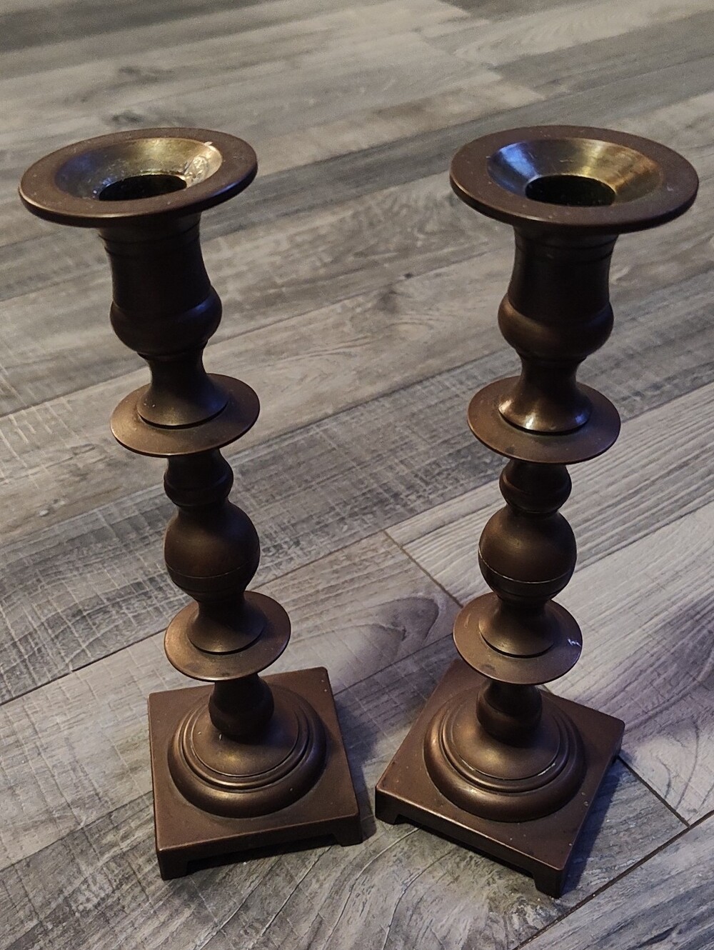 Set of Brass Candlestick Holders